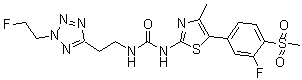 N-[2-[2-(2-氟乙基)-2H-四唑-5-基]乙基]-N'-[5-[3-氟-4-(甲基磺酰基)苯基]-4-甲基-2-噻唑基]脲分子结构 (CAS 957209-68-6)
