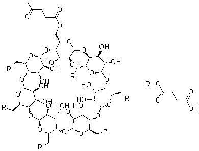 [6-(1,4-二氧代戊基)六(6-丁二酰基)]环阿卓七糖分子结构 (CAS 957494-34-7)
