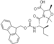 (5R)-3-[(2S,3S)-2-[[(9H-Fluoren-9-ylmethoxy)carbonyl]amino]-3-methyl-1-oxopentyl]-2,2,5-trimethyl-4-oxazolidinecarboxylic acid molecular structure (CAS 957780-52-8)