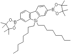 9,9-二辛基-9H-9-硅杂芴-2,7-双(硼酸频哪醇酯)分子结构 (CAS 958293-23-7)