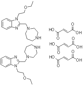 CAS # 95893-96-2, 1-(2-Ethoxyethyl)-2-[(hexahydro-1H-1,4-diazepin-1-yl)methyl]-1H-benzimidazole (2E)-2-butenedioate (2:3)