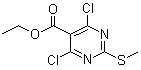 structure of CAS# 959070-42-9, Ethyl 4,6-dichloro-2-methylthiopyrimidine-5-carboxylate