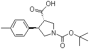 structure of CAS# 959577-53-8, N-Boc-(3S,4R)-4-(4-甲基苯基)吡咯烷-3-羧酸