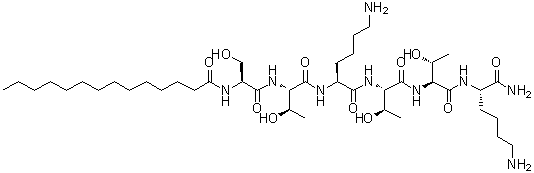 CAS # 959610-44-7, Myristoyl hexapeptide-4, N-(1-Oxotetradecyl)-L-seryl-L-threonyl-L-lysyl-L-threonyl-L-threonyl-L-lysinamide