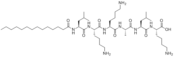 肉豆蔻酰六肽-16分子结构 (CAS 959610-54-9)