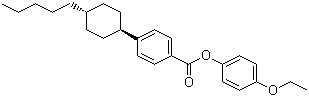 4-反式-(4-戊基环己基)苯甲酸对乙氧基苯酚酯分子结构 (CAS 95973-51-6)