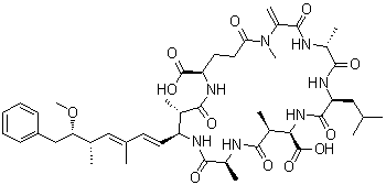 structure of CAS# 96180-79-9, Toxin BE 4 (Microcystis aeruginosa)
