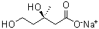 (R)-3,5-二羟基-3-甲基戊酸单钠盐分子结构 (CAS 96949-03-0)