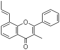 CAS # 97070-55-8, (E)-3-Methyl-2-phenyl-8-(prop-1-enyl)-4H-chromen-4-one, (E)-3-Methyl-2-phenyl-8-(prop-1-enyl)-4H-1-benzopyran-4-one
