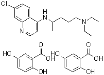 N4-(7-氯-4-喹啉基)-N1,N1-二乙基-1,4-戊二胺二(2,5-二羟基苯甲酸)盐分子结构 (CAS 97158-47-9)
