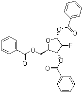 structure of CAS# 97614-43-2, 2-脱氧-2-氟-1,3,5-三苯甲酰基-alpha-D-阿拉伯呋喃糖