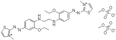 CAS 登录号：97752-41-5, 2,2'-[1,2-乙烷二基二[亚氨基(3-乙氧基-4,1-亚苯基)偶氮]]二[3-甲基-噻唑鎓二(硫酸甲酯)盐