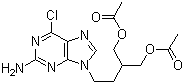 structure of CAS# 97845-60-8, 9-(4-乙酰氧基-3-乙酰氧甲基丁基)-2-氨基-6-氯嘌呤