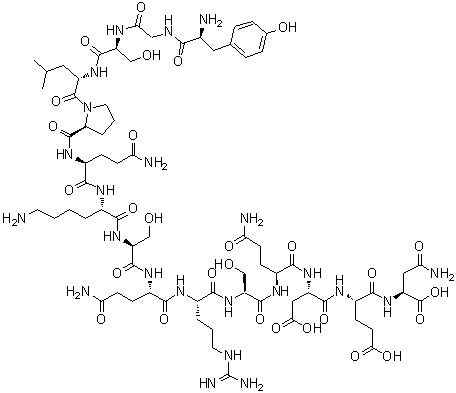 structure of CAS# 98474-59-0, L-酪氨酰甘氨酰-L-丝氨酰-L-亮氨酰-L-脯氨酰-L-谷氨酰胺酰-L-赖氨酰-L-丝氨酰-L-谷氨酰胺酰-L-精氨酰-L-丝氨酰-L-谷氨酰胺酰-L-alpha-天冬氨酰-L-alpha-谷氨酰-L-天冬氨酰胺