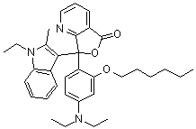 CAS # 98660-18-5, Yamada Blue 203, 3-(4-Diethylamino-2-hexyloxyphenyl)-3-(2-methyl-1-ethylindol-3-yl)-4-azaphthalide, Yamamoto Blue 203