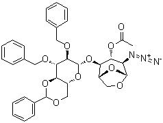 CAS 登录号：99541-23-8, 1,6-脱水-2-叠氮基-4-O-[2,3-二-O-(苯基甲基)-4,6-O-(苯基亚甲基)-beta-D-吡喃葡萄糖基]-2-脱氧-beta-D-吡喃葡萄糖 3-乙酸酯