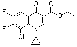 8-氯-1-环丙基-6,7-二氟-1,4-二氢-4-氧代-3-喹啉羧酸乙酯分子结构 (CAS 99696-21-6)